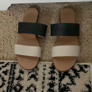 Vince Camuto slide on two strap sandals